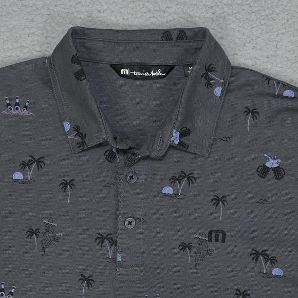 Travis Mathew Other - Travis Mathew Polo Shirt Men's Medium Gray Cocktail Print Short Sleeve